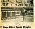 GLOBE News Article on Sunday, April 27, 1986<br>Special Olympics Meet in Forest City.  Winner in the 50-meter run