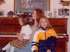 On Grandma's piano with cousins Julia and Cassie