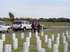Family visiting with National Cemetery Official
